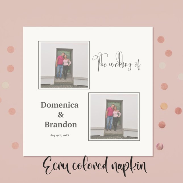Serviette En Papier Photos serviettes de mariage personnalisées (Créateur téléchargé)