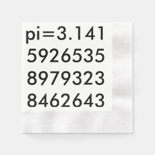 Serviette En Papier pi Chiffres Math Love pi= 3.14159 pi Jour noir bla