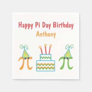 Serviette En Papier Pi Day Anniversaire Papier personnalisé serviettes