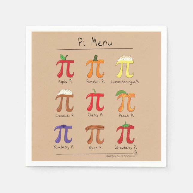 Serviette En Papier Pi Day Menu Cute Funny Math (Devant)