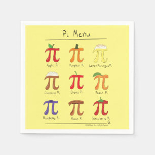 Serviette En Papier Pi Menu Cute Math Pi Day Party Napkins