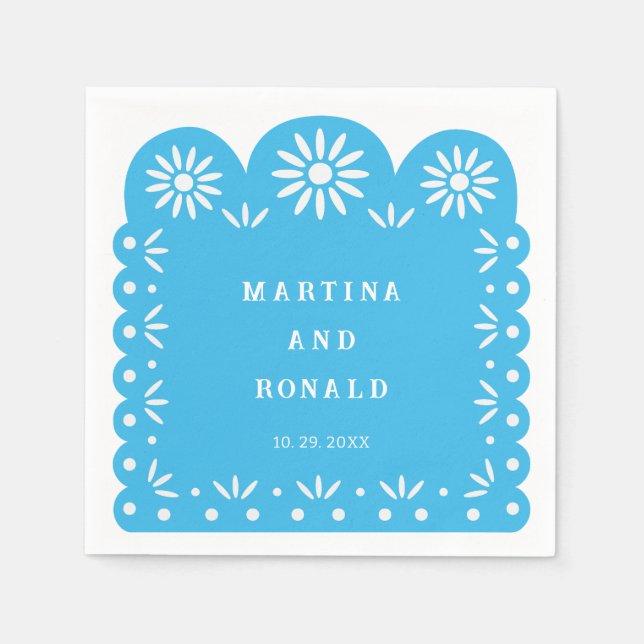 Serviette En Papier PICADO DE PEAU MEXICAIN Bleu (Devant)