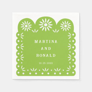 SERVIETTE EN PAPIER PICADO DE PEAU MEXICAIN VERT