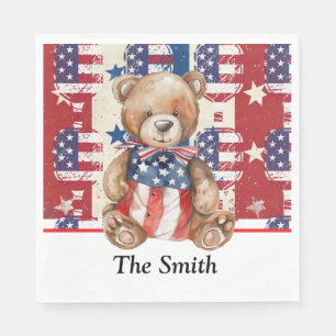 Serviette En Papier Pickleball American thème pour le 4 juillet