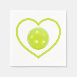 Serviette En Papier pickleball amour boule de cornichon jaune