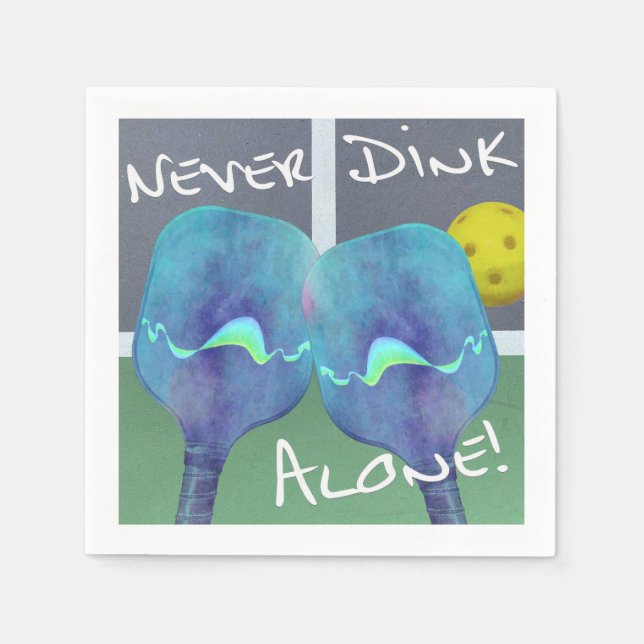 Serviette En Papier Pickleball Humour ne jamais boire seul Cocktail Na (Devant)