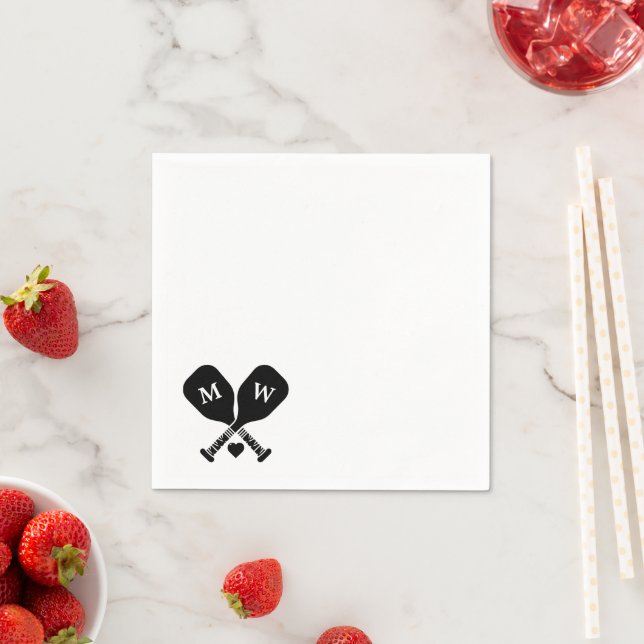 Serviette En Papier Pickleball Love (En situation)