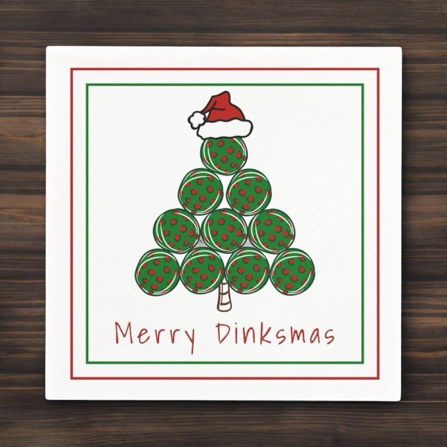 Serviette En Papier Pickleball Noël Arbre Joyeux Dinksmas Fête (Créateur téléchargé)