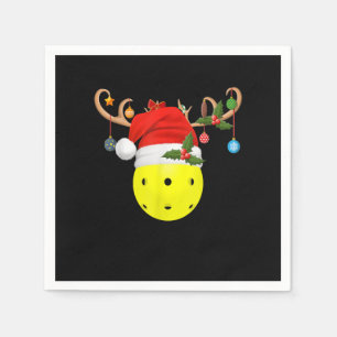 Serviette En Papier Pickleball Noël Rendez-vous de cadeaux Santa Hat P