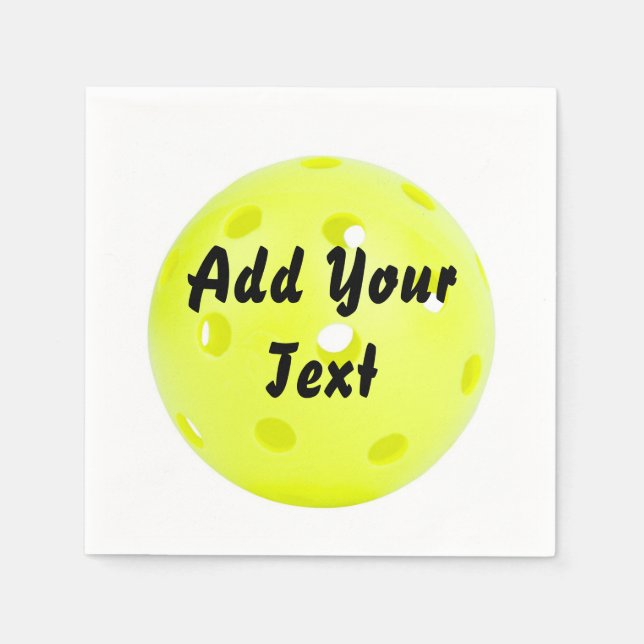 Serviette En Papier Pickleball Pickle Ball Jaune Personnaliser Persona (Devant)