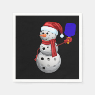 Serviette En Papier Pickleball Snowman