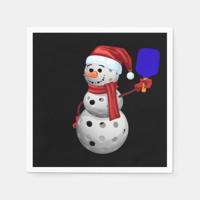 Serviette En Papier Pickleball Snowman (Devant)