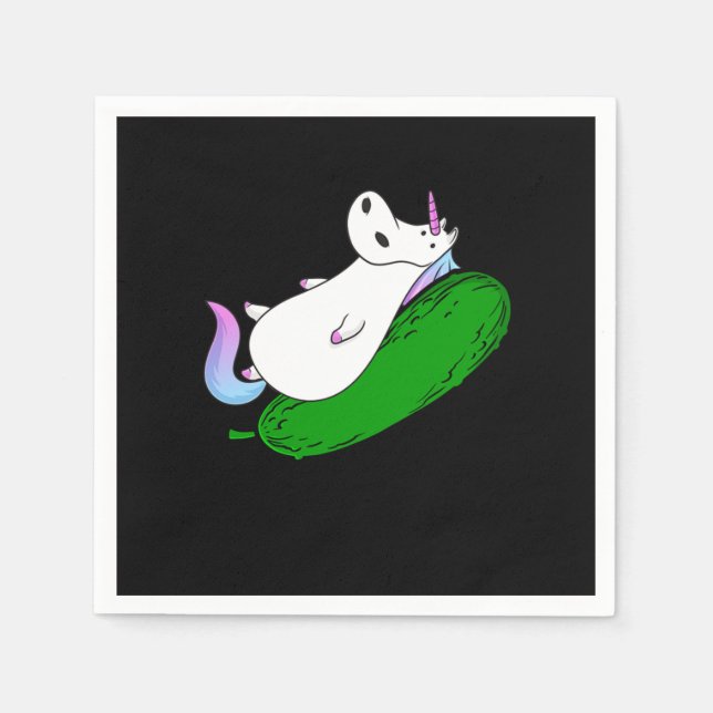 Serviette En Papier Picks Unicorn Cucumber Gherkin enfant (Devant)