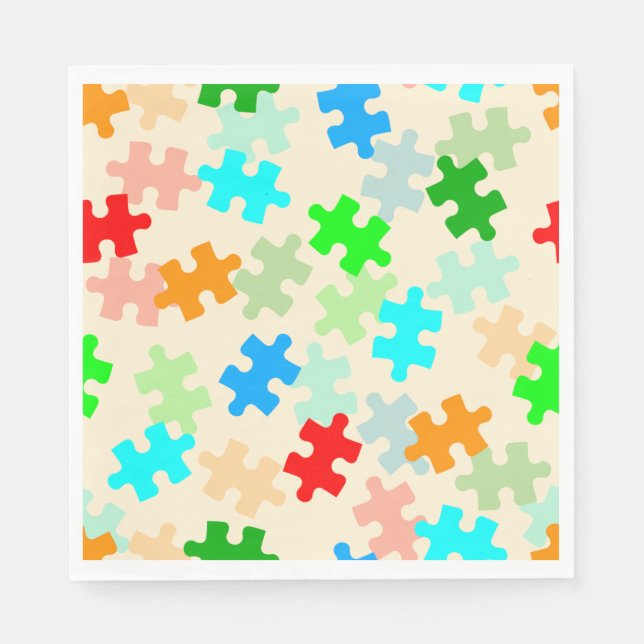 Serviette En Papier Pièces de puzzle Papier Naples (Devant)