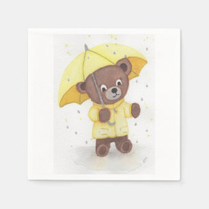 Serviette En Papier Pied d'ours dans la pluie
