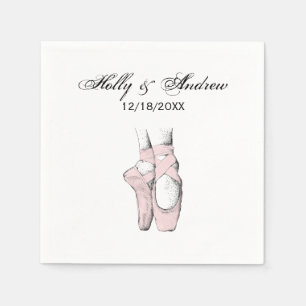 Serviette En Papier Pieds de Ballerina sur la pointe #1 Lt Rose