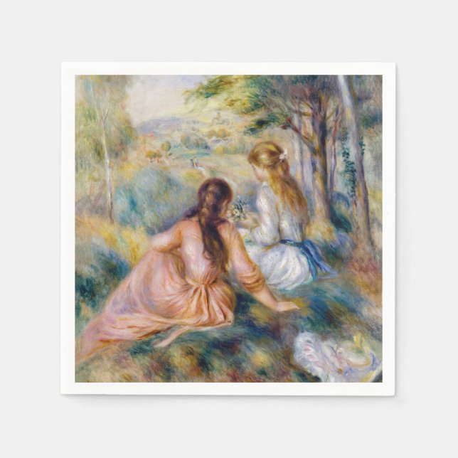 Serviette En Papier Pierre-Auguste Renoir - Dans le pré (Devant)