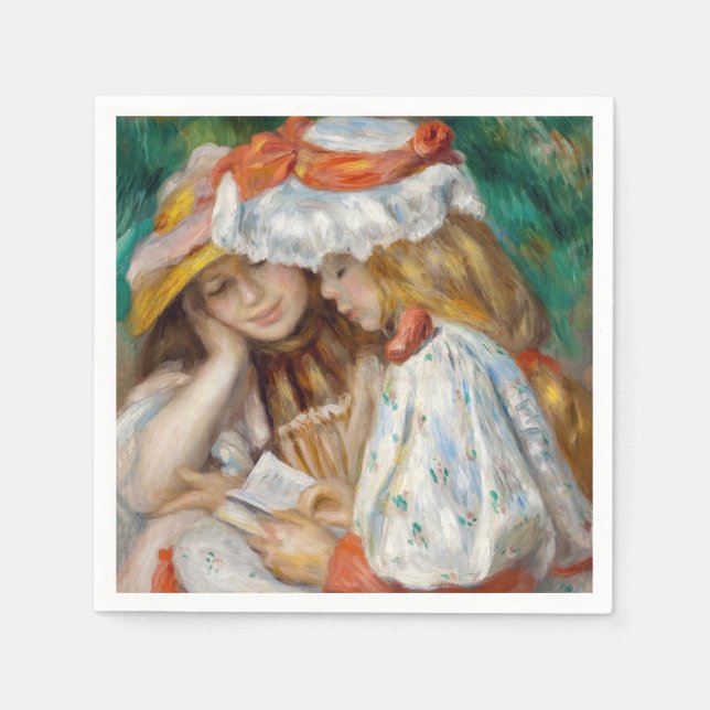Serviette En Papier Pierre-Auguste Renoir - Deux Filles Lecture (Devant)