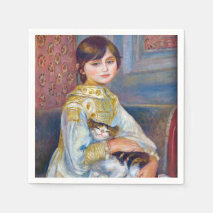 Serviette En Papier Pierre-Auguste Renoir - Enfant avec chat