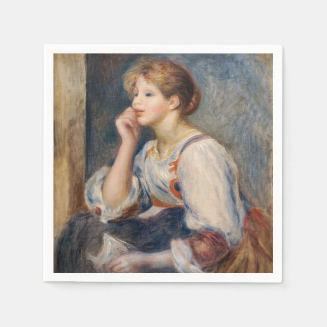 Serviette En Papier Pierre-Auguste Renoir - Femme avec une lettre (Devant)