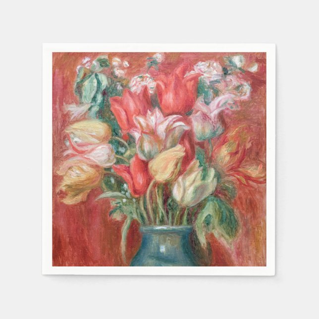 Serviette En Papier Pierre-Auguste Renoir - Tulip Bouquet (Devant)