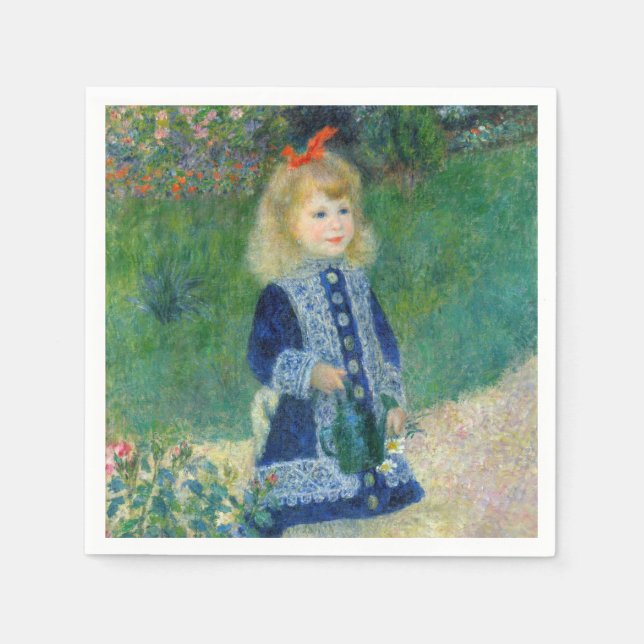 Serviette En Papier Pierre-Auguste Renoir - Une fille avec une canne d (Devant)
