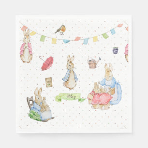 Serviette En Papier Pierre le lapin et la famille
