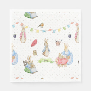 Serviette En Papier Pierre le lapin et la famille