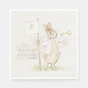 Serviette En Papier Pierre rose le lapin Un Baby shower lapin