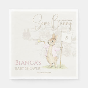 Serviette En Papier Pierre rose le lapin Un Baby shower lapin