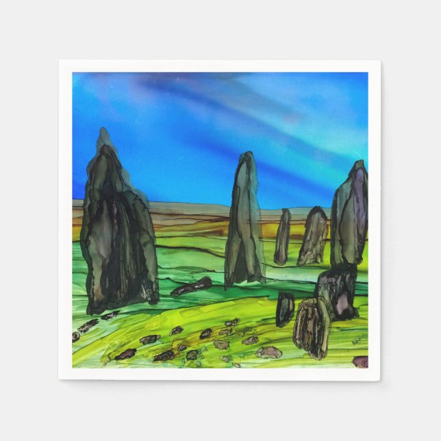 Serviette En Papier Pierres fixes de Callanish (Devant)