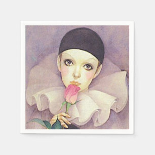 Serviette En Papier Pierrot 1980 Cocktail Napkin