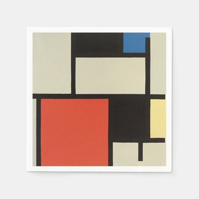 Serviette En Papier Piet Mondrian Composition Peinture Abstraite (Devant)