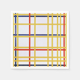 Serviette En Papier Piet Mondrian New York City I Art Abstrait