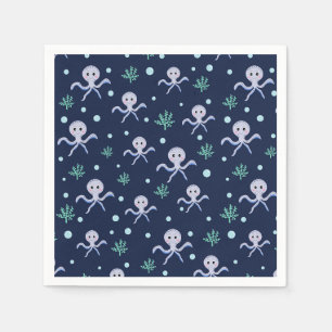 Serviette En Papier Pieuvre sous le motif enfants de la mer