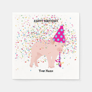 Serviette En Papier Pig Party - Animaux à la fête d'anniversaire