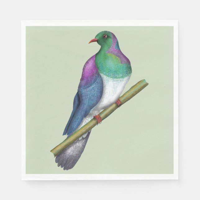 Serviette En Papier Pigeon de Kereru Wood (Devant)