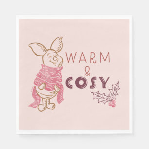 Serviette En Papier Piglet de Noël   Chaleureux et confortable