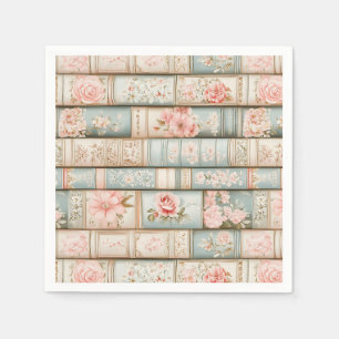Serviette En Papier piles vintages de livres pastel