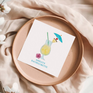 Serviette En Papier Piña Colada Mariage tropical Bachelorette