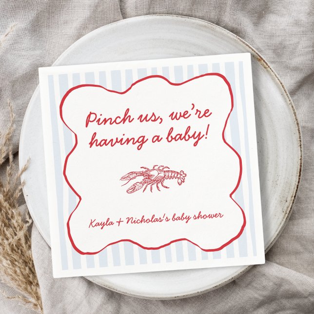 Serviette En Papier Pinch Us Crawfish Boil Baby shower Sud (Pinch Us Crawfish Boil Southern Baby Shower Napkins)