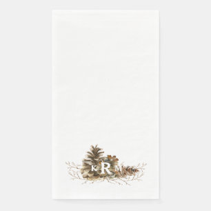 Serviette En Papier Pine Cone Monogram Serviettes invités