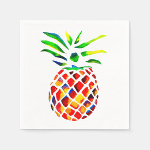 Serviette En Papier Pineappa fruit coloré pop art