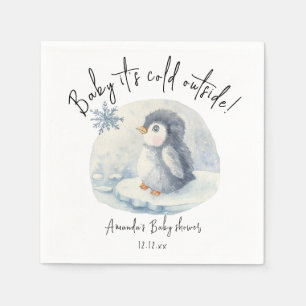 Serviette En Papier Pingouin arctique mignon - bébé il fait froid deho