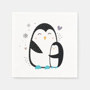Serviette En Papier Pingouin d'hiver