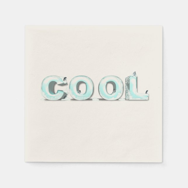 Serviette En Papier Pingouins cool (Devant)