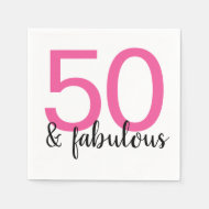Serviette En Papier Pink 50 et Fabulous Woman's 50th Birthday Party
