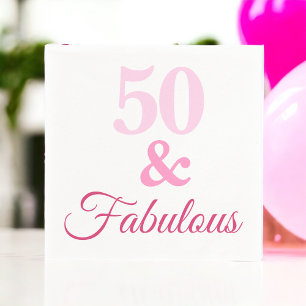 Serviette En Papier Pink 50 & Fabuleux papier d'anniversaire Napkin