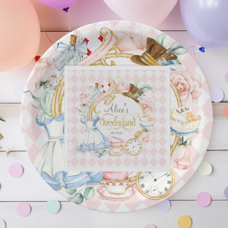 Serviette En Papier Pink, Alice Onederland, Mad Hatter, Tea party