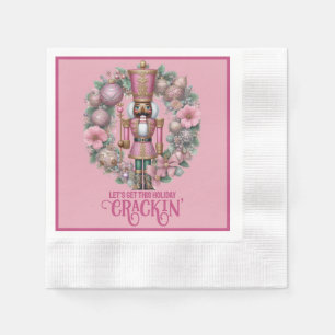 Serviette En Papier Pink and Green African American Nutcracker Holiday